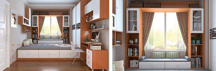 榻榻米式床與飄窗的設(shè)計